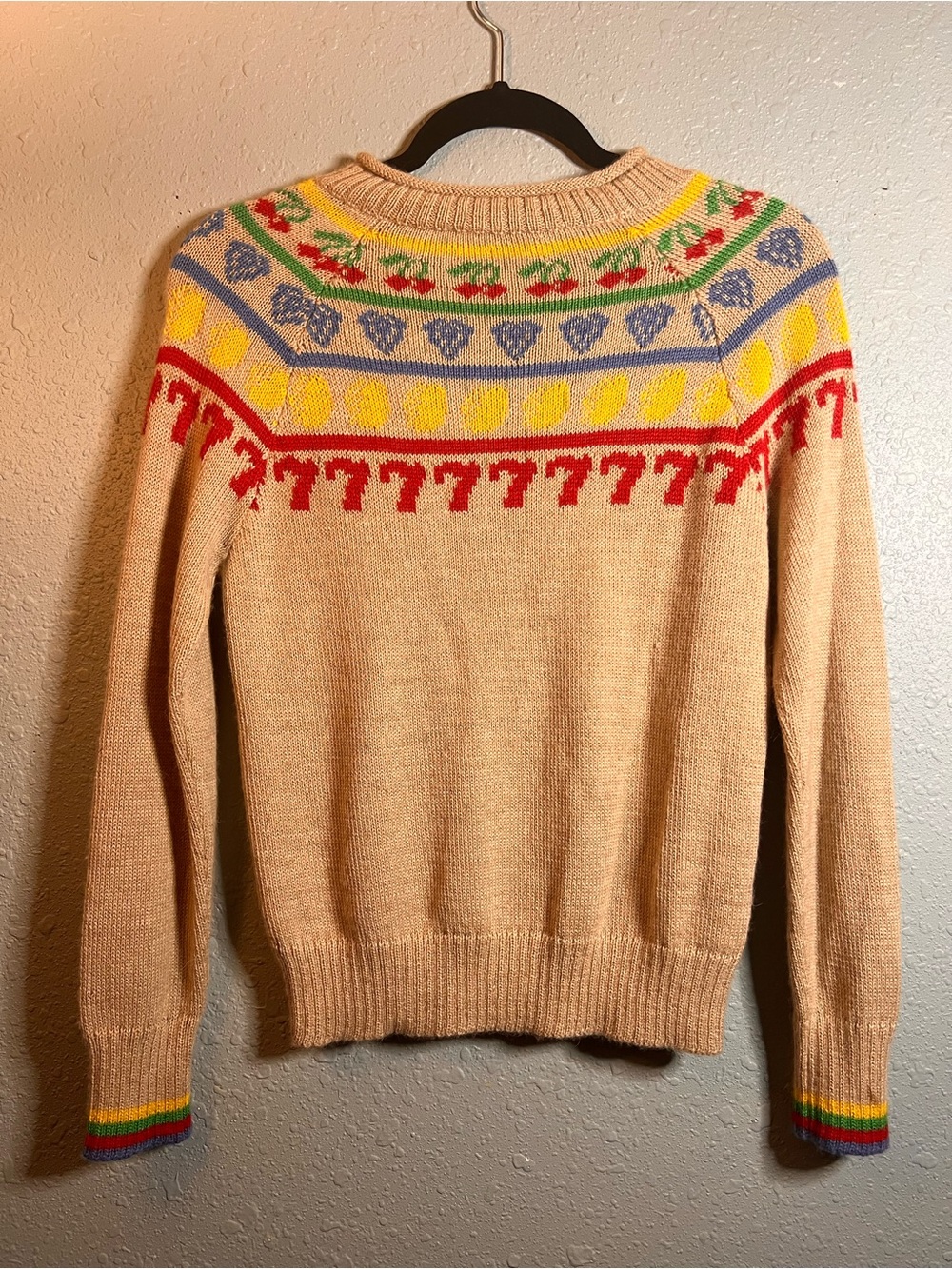 Rachel Antonoff Alpaca Intarsia Lucky 7 Cherry Sweater - Picture 3 of 9